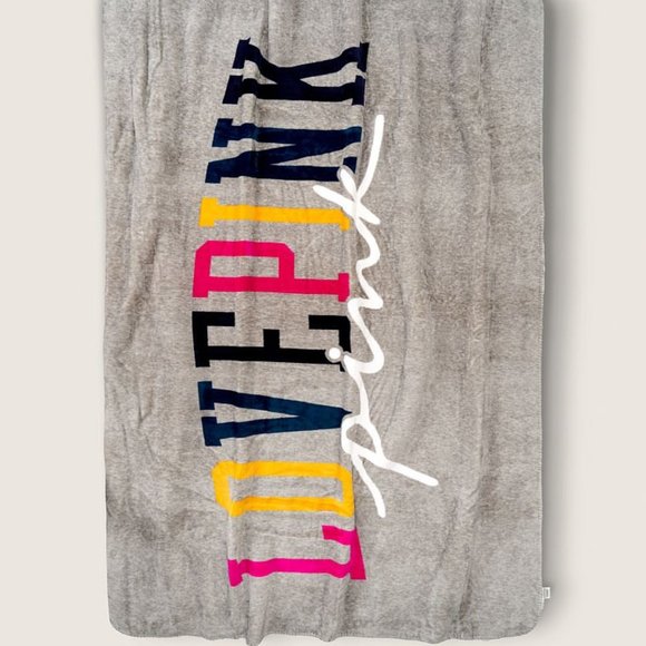 VS Pink Soft Sherpa Blanket LOVE Pink Logo